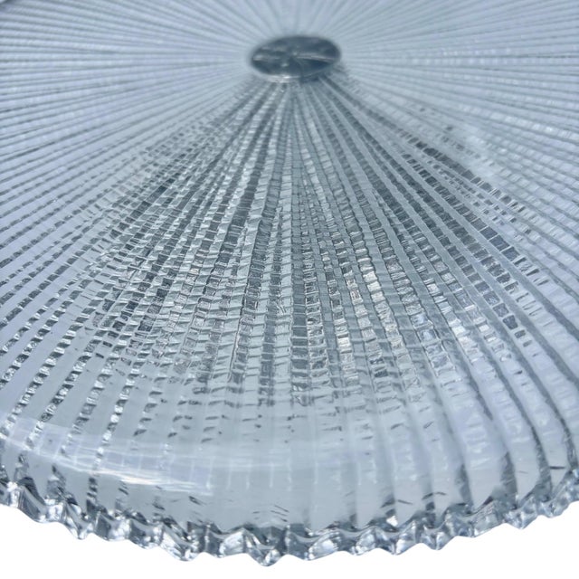 Transparent Arthur Court Designs Cast Aluminum and Ribbed Glass Epergne or Pedestal Platter For Sale - Image 8 of 13