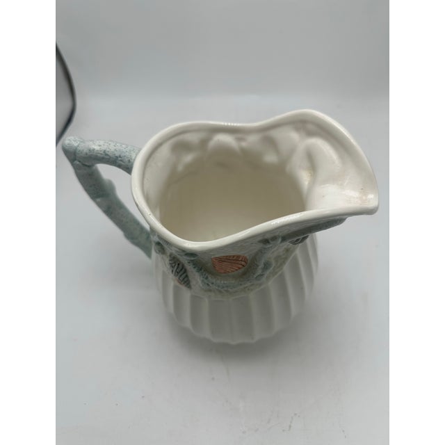 1990s Ceramic Shell Design Pitcher For Sale - Image 5 of 7