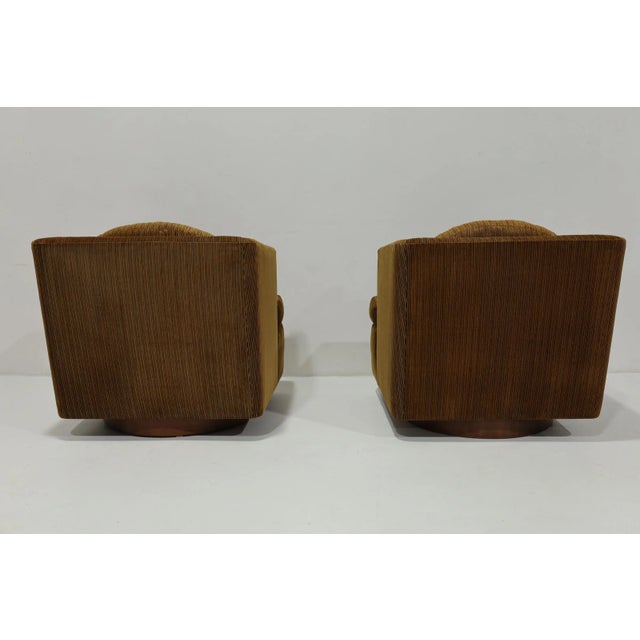 Dunbar Furniture Mid 20th Century Attributed to Edward Wormley for Dunbar Model 251 Swivel Lounge Chairs For Sale - Image 4 of 9