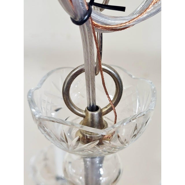 Vintage European Mid-Century Modern Style Six Light Crystal Chandelier For Sale - Image 10 of 11