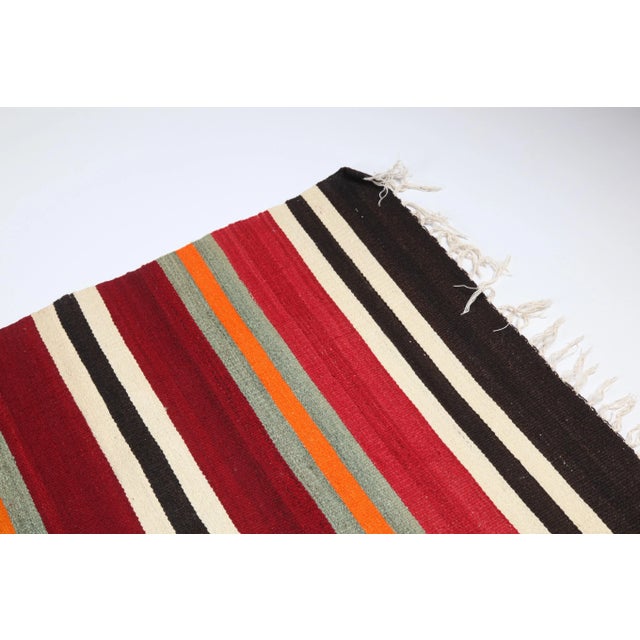 Textile Vintage Flatweave Turkish Kilim Runner Hallway For Sale - Image 7 of 12