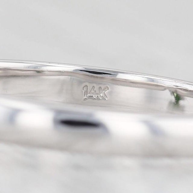 Green 0.95ct Green Diamond Ring 14k White Gold Size 7 Round Solitaire For Sale - Image 8 of 8