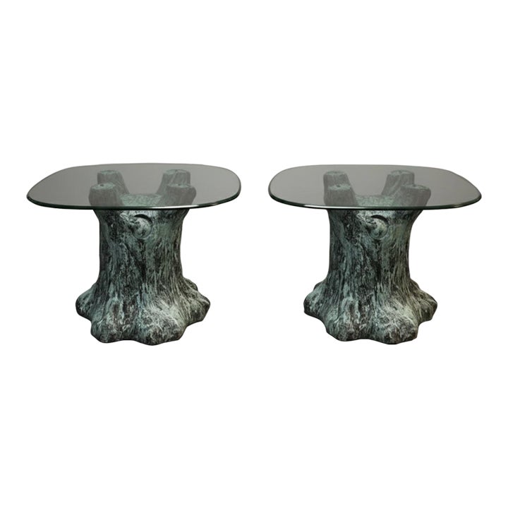 Pair of Sculptural Patinated 