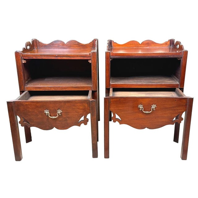 Mid 18th Century Georgian Mahogany Nightstands, 1760, Set of 2 For Sale - Image 5 of 17