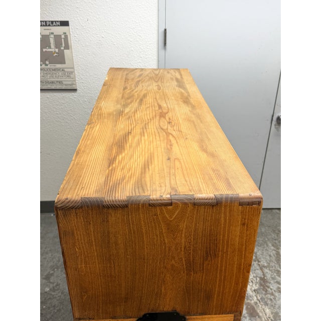 Japanese Kiri Wood Tansu With Mother of Pearl Inlaid Art Work For Sale - Image 9 of 12