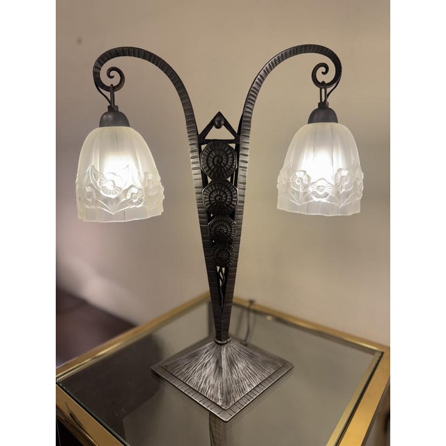 Large Art Deco Double Tulip Lamp by Paul Gilles, 1930s For Sale - Image 18 of 18