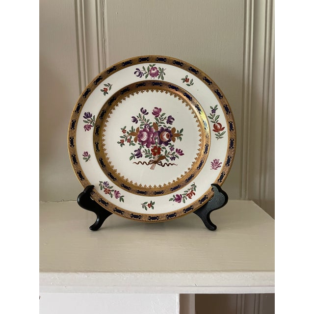 For your consideration, one rare gorgeous 9" plate by Booths for Tiffany & Co. I believe this was made around 1917. The...
