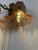 Antique Art Deco Wall-Mounted Lamp with Brass Base and Pink Satin Glass Shades For Sale - Image 10 of 11