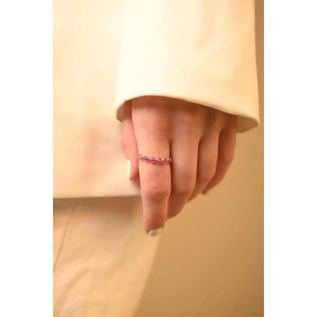 Ruby Half Eternity Band in 18k Gold Size 7 ( All Sizes Available ) For Sale In New York - Image 6 of 11