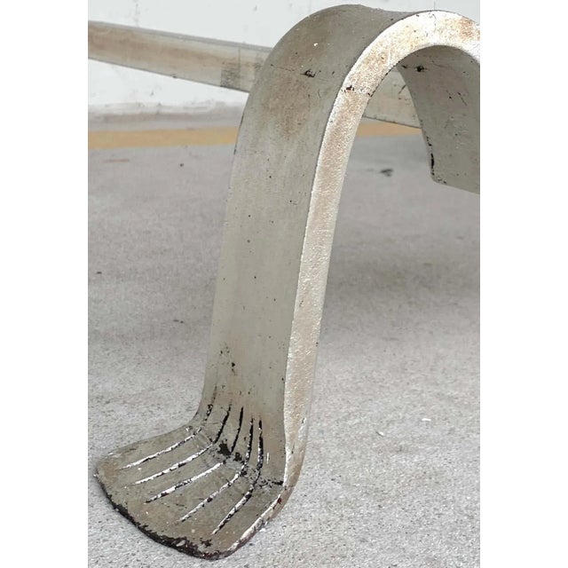 Mid 20th Century French Modern Silvered Iron Andirons - a Pair For Sale - Image 9 of 11