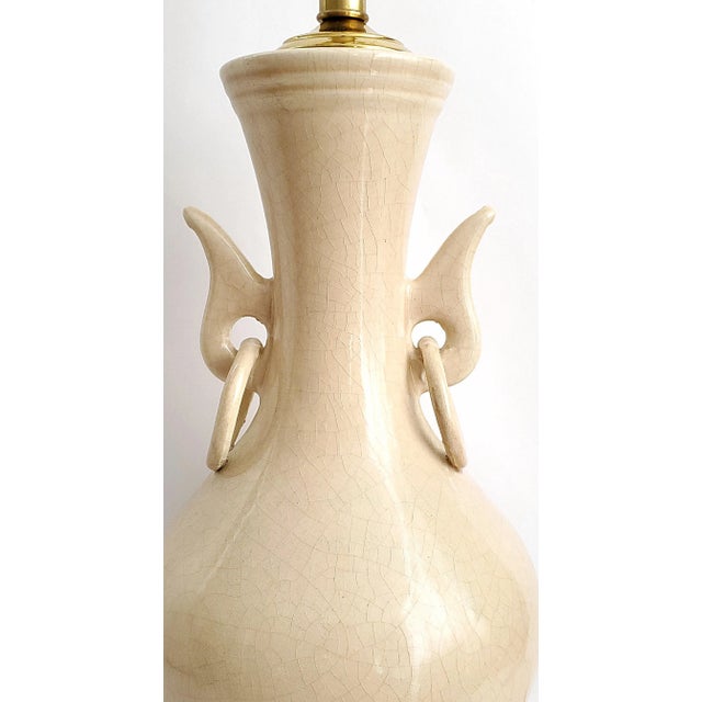 1960s Lamp Crackled Porcelain Restored For Sale - Image 5 of 11