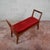 Wood Small Wooden Bench Upholstered in Red Art Deco Velvet, 1940s For Sale - Image 7 of 18