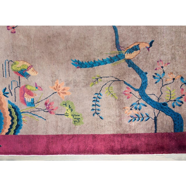 Dove Gray Early 20th Century Chinese Art Deco Rug For Sale - Image 8 of 14