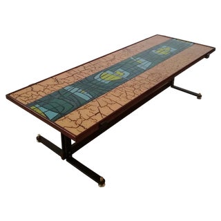 Italian Coffee Table in Enamelled Copper in the style of Paolo De Poli, 1950s For Sale