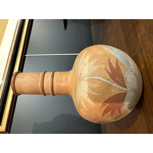 Beige Japanese Ceramic Vase by Creil for Creil For Sale - Image 8 of 9