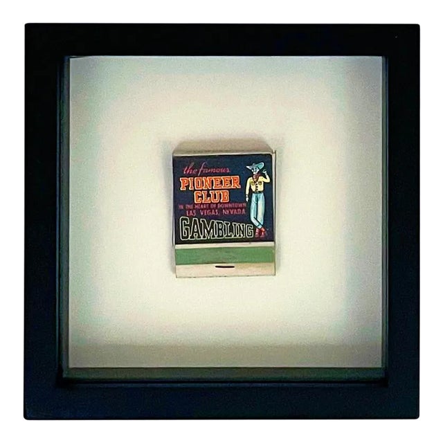Las Vegas Pioneer Club Framed Vintage Matchbook For Sale