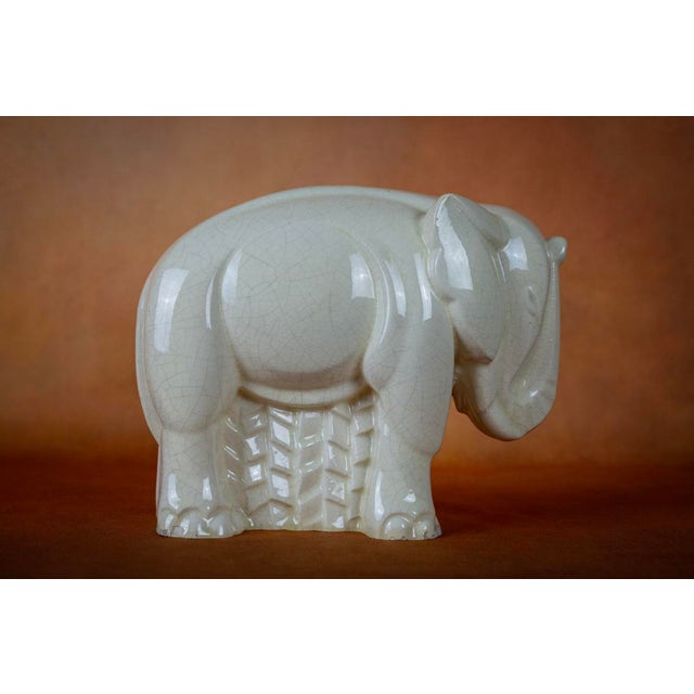 Crackled Earthenware Elephant from Charles Lemanceau, 1930s For Sale - Image 13 of 13