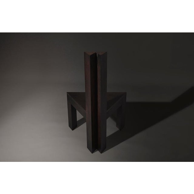 Trigon Chair in Dark Brown European Oak by Mokko Amsterdam For Sale - Image 10 of 12