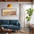 Mid-Century Modern Half Dome 92" Arc Lamp, Weathered Brass Body and Base, Mustard Shade, Dimmable For Sale - Image 3 of 7