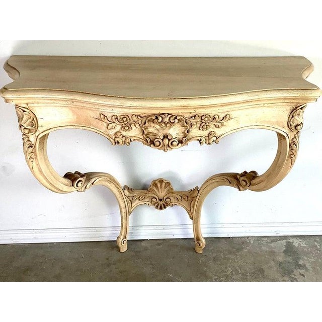 19th Century Louis XV Style Hand-Carved French Console Table For Sale - Image 4 of 7