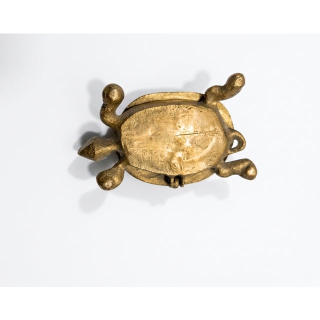 Vintage Hollywood Regency Solid Brass Turtle Trinket Box For Sale - Image 4 of 5