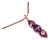 Late 20th Century 14K Rose Pink Gold Amethyst Diamond Drop Pendant Necklace Estate For Sale
