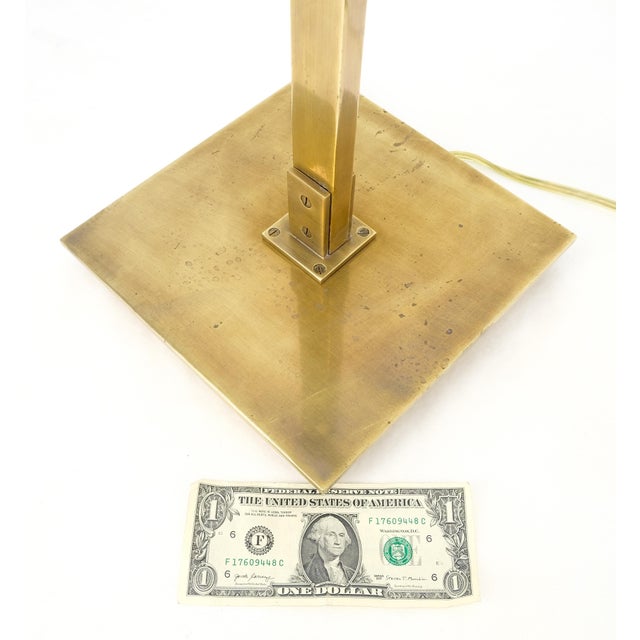 Chapman Manufacturing Company MId Century Modern Solid Bronze or Brass Adjustable Arm Table Lamp w/ Shade MINT For Sale - Image 4 of 12