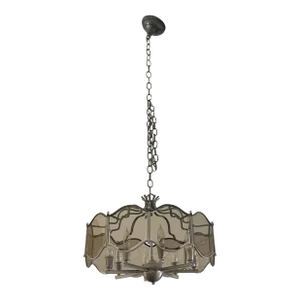 1970’s Glass and Chrome Chandelier