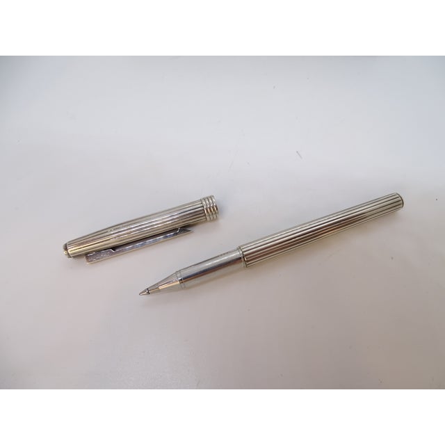 Metal Grooved Ballpoint Pen in Silver-Plated Metal from Dior, 1970s For Sale - Image 7 of 18