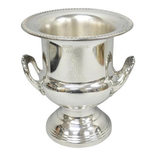 Vintage Leonard Silver Plated Trophy Cup Champagne Chiller Ice Bucket Engraved For Sale