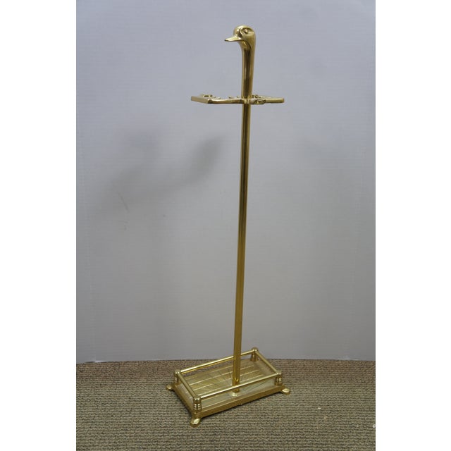 Vintage Brass Duck Goose Mallard Head Hearthware Fireplace Tool Set 32" For Sale - Image 6 of 14