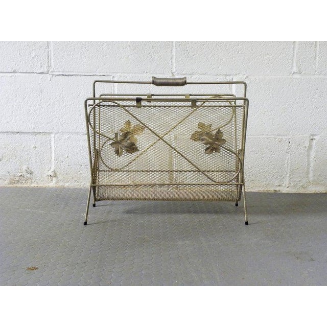 1960s Gold Wire Mid Century Magazine Rack For Sale In New York - Image 6 of 6