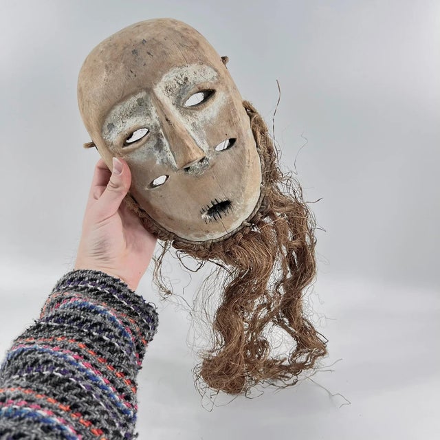 Tan Early 20th Century Lega Double Eyed Mask For Sale - Image 8 of 9