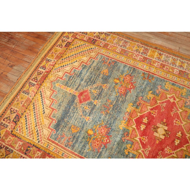 Mid 20th Century Vintage Zabihi Collection Moroccan Blue Rug - 4'5" x 6'1" For Sale - Image 5 of 10