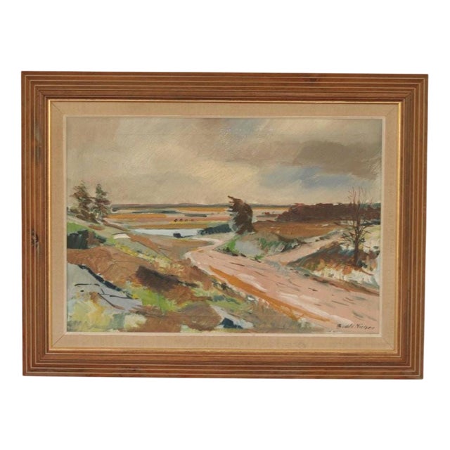 Budde Nielsen, Swedish Landscape, 1960s, Oil on Canvas, Framed For Sale