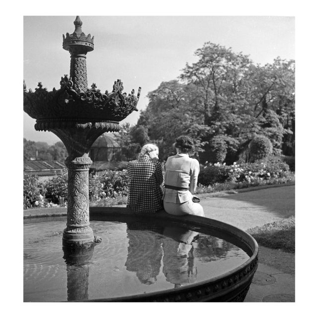 Women at Fountain Wilhelma Gardens, Stuttgart Germany, 1935 For Sale