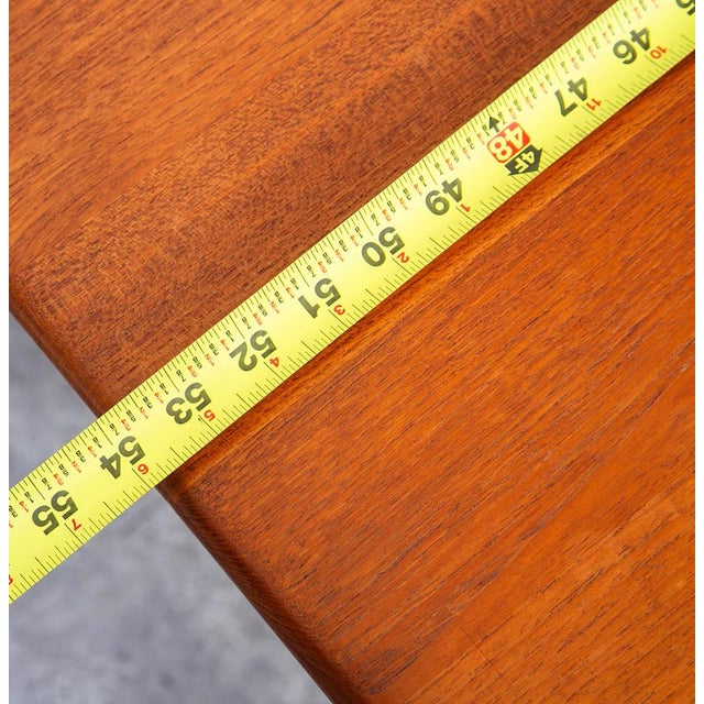 Mid Century Modern Console Table Teak Solid Wood Denmark Vintage Rectangular MCM For Sale - Image 12 of 12