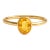 Citrine Oval Cut Gemstone Ring | Dainty Simple Stacking November Birthstone Ring, Size 7 For Sale