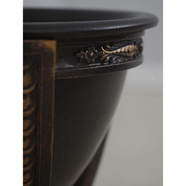 Traditional Regency Style Metal Bronze Finish Planter For Sale - Image 3 of 10