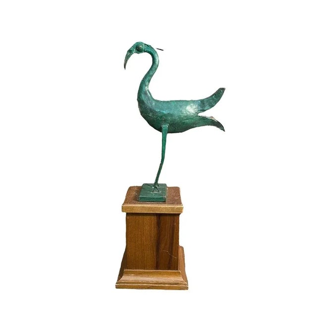 Metal Sculpture of Heron, 20th Century For Sale - Image 8 of 8