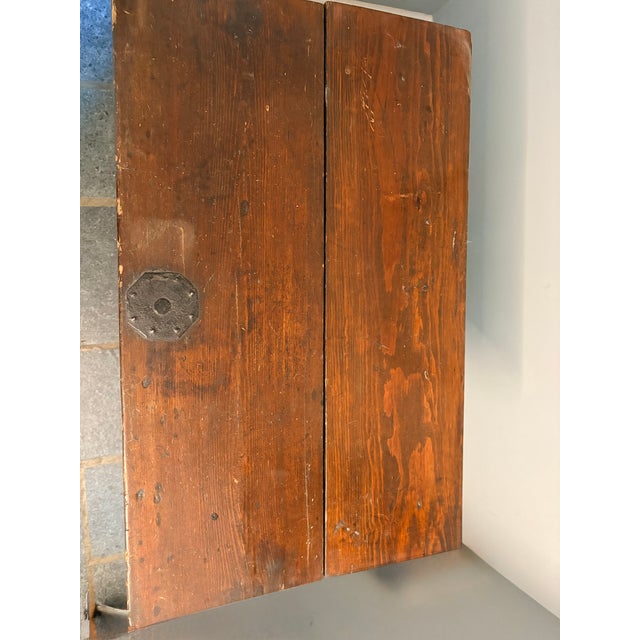 Mid 20th Century Mid 20th Century Korean Elmwood Rice Chest With Tansu Altar Cabinet Locks For Sale - Image 5 of 6