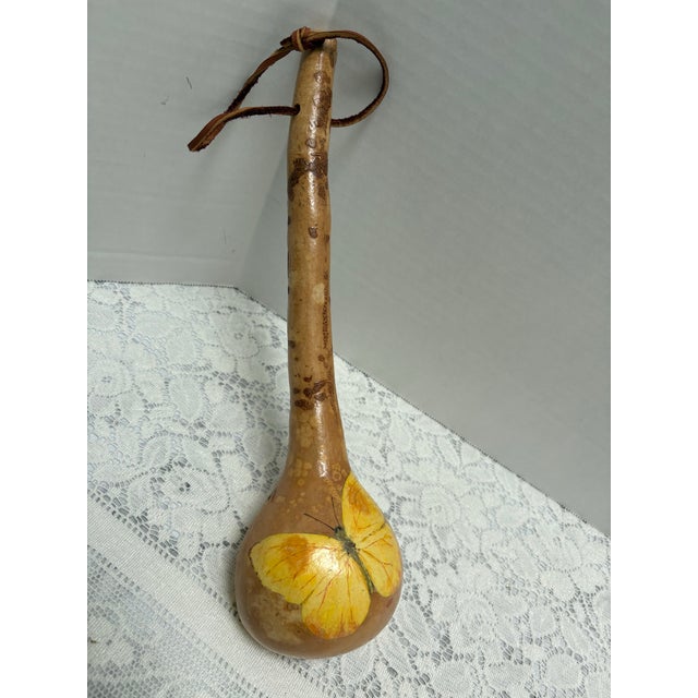 1990s Handcrafted Vintage Gourd Ladle Decorative Spoon For Sale - Image 5 of 10