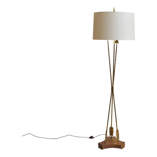 1950s French Brass Arrow Floor Lamp by Marcel Guillemard For Sale