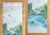 Large vintage Japanese silk scroll print "Landscape with the Bridge". Signed in the print. Pinted on silk. Silk border....