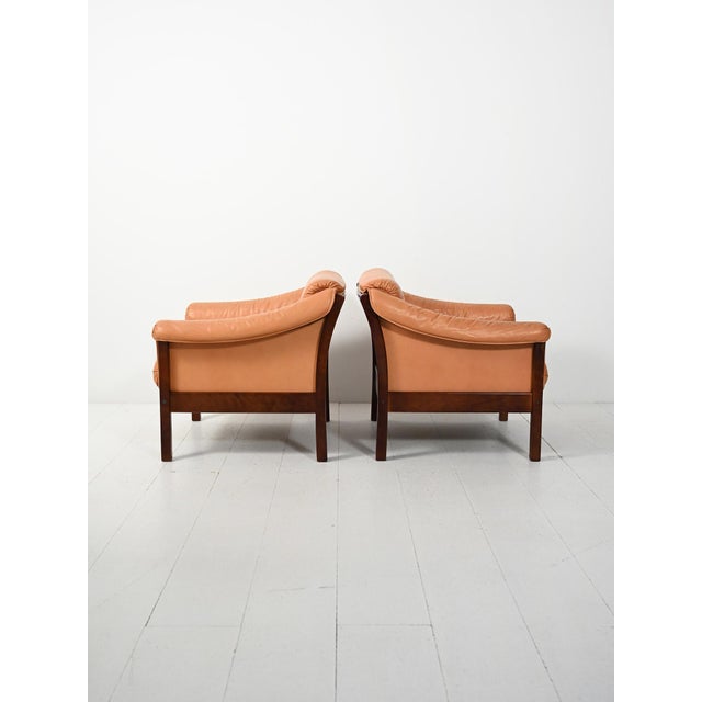 Scandinavian Leather Armchairs, 1950s, Set of 2 For Sale - Image 10 of 10
