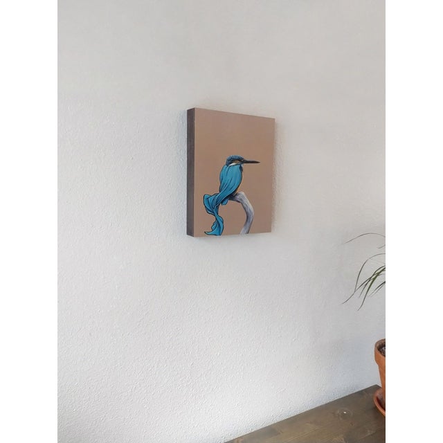 Masks We Wear, Sometimes it's a Cape by 3rd Version (Ben Patterson) | Oil on cradled panel Bird with a blue cape. For Sale - Image 9 of 10