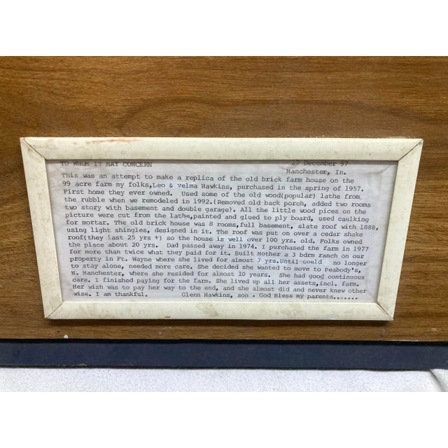 Primitive Wall Picture Folk Art Mixed Media Narrated Replica Family Farmhouse For Sale - Image 6 of 6