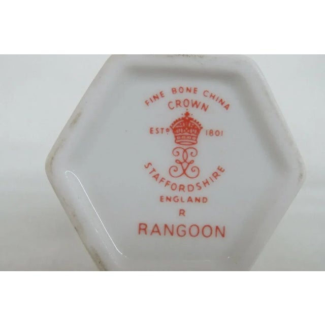 White Crown Staffordshire Rangoon Dragon Small English Bone China Vase For Sale - Image 8 of 11