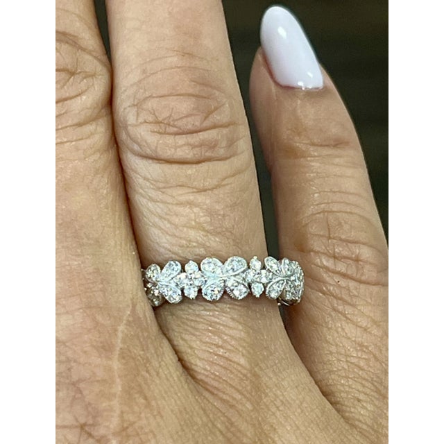 Modern 1.25 Ct Flower Shape Diamond Band Size 6 For Sale - Image 3 of 6