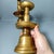Elevate your dining table or mantel with this impressive pair of vintage-style brass candlesticks. Crafted from solid...